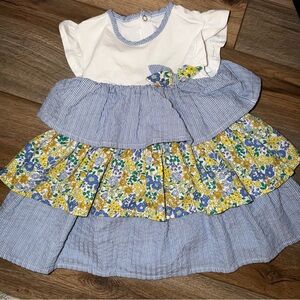 Mayoral Baby Floral Tiered Dress Size 18 Months Easter Spring Ruffle Designer